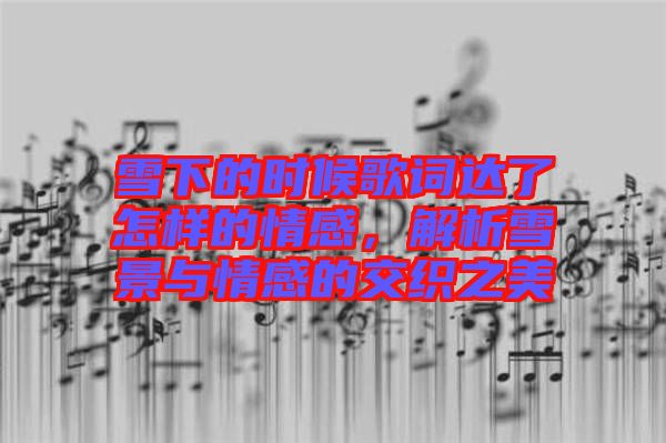雪下的時(shí)候歌詞達(dá)了怎樣的情感，解析雪景與情感的交織之美
