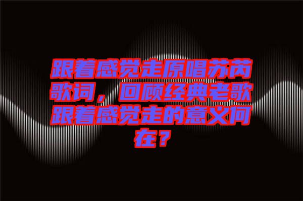 跟著感覺走原唱蘇芮歌詞，回顧經(jīng)典老歌跟著感覺走的意義何在？