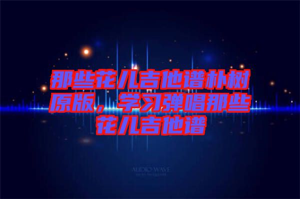 那些花兒吉他譜樸樹原版，學習彈唱那些花兒吉他譜