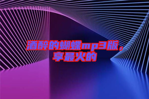 酒醉的蝴蝶mp3版，享最火的