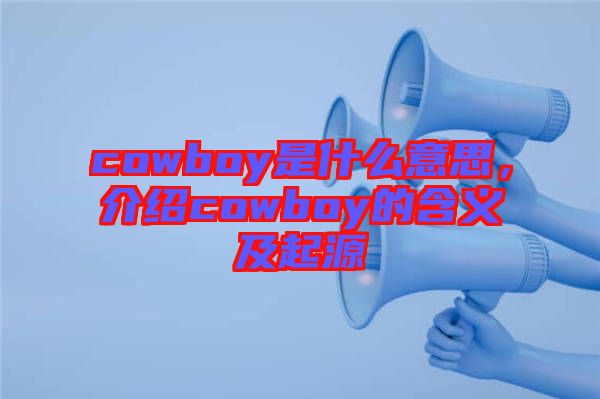 cowboy是什么意思，介紹cowboy的含義及起源