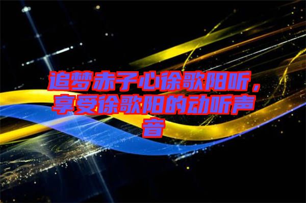 追夢赤子心徐歌陽聽，享受徐歌陽的動聽聲音