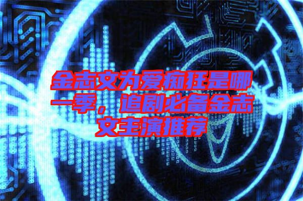 金志文為愛癡狂是哪一季，追劇必備金志文主演推薦